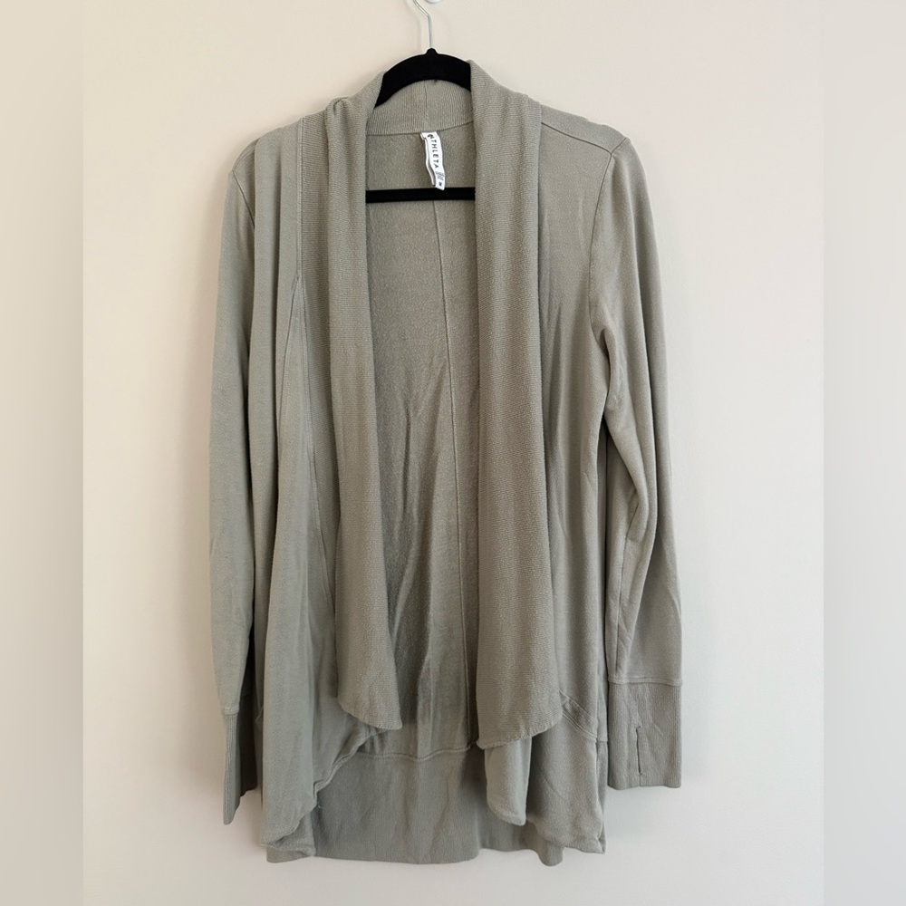 Athleta Pranayama Wrap Cardigan Khaki Green